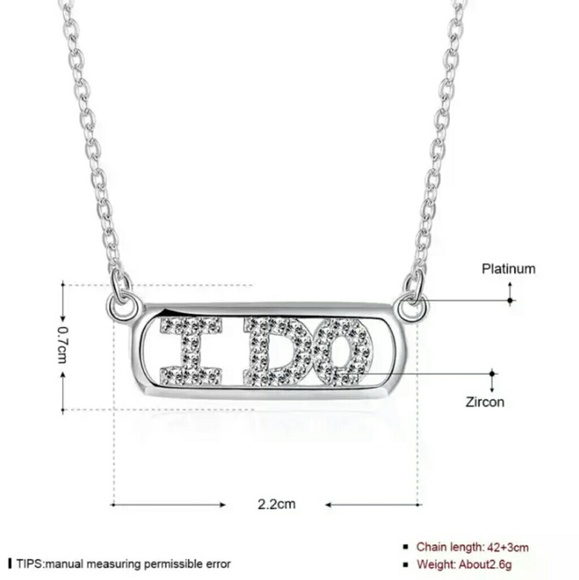 "I DO" Necklace Pendant Charm - Picture 5 of 8